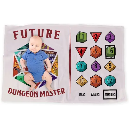 LOGOVISION Dungeons and Dragons Baby Milestone Blanket, 36"x58" Future Dungeon Master, Unisex for Baby Boy and Girl