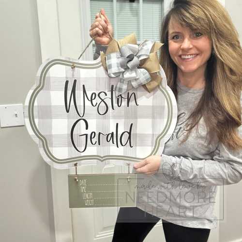 Hospital Door Hanger - Baby Door Hanger - Baby Name Sign - Baby Girl - Baby Boy - Birth Announcement Sign