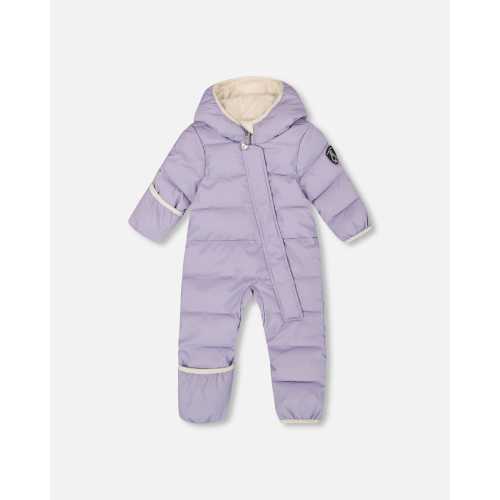 One-Piece Baby Cloud Compressible Snowsuit Designed For Car Seat Purple Gray