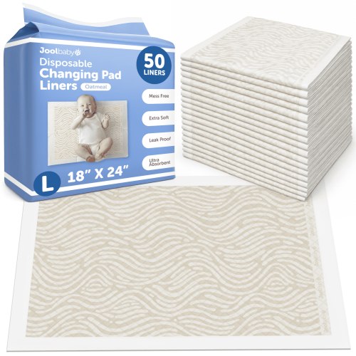 Jool Baby Disposable Changing Pad Liners (50 Count) - Ultra-Absorbent & Leakproof