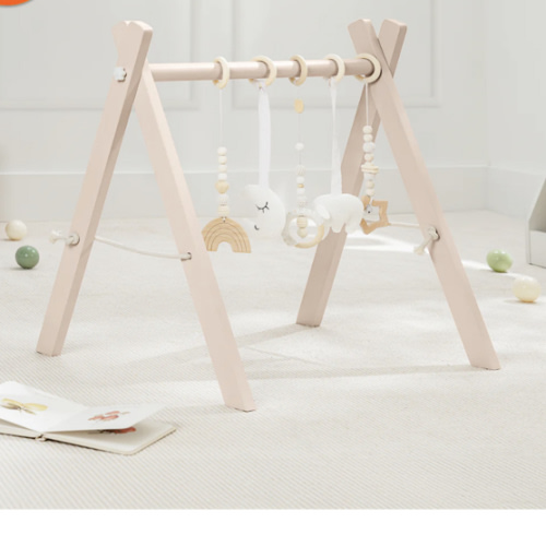 Foldable Baby Play Gym with 5 Hanging Toys by Comfy Cubs