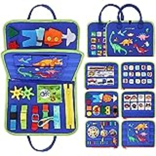 Amazon.com: Montessori Busy Board for Toddlers 1 2 3 4 Year Old - Fine Motor Sensory Busy Book - Autism Learning Educational Travel Toys - Felt Board Toys for Car Plane Activities, Gift for Boys Girls (Blue) : Baby