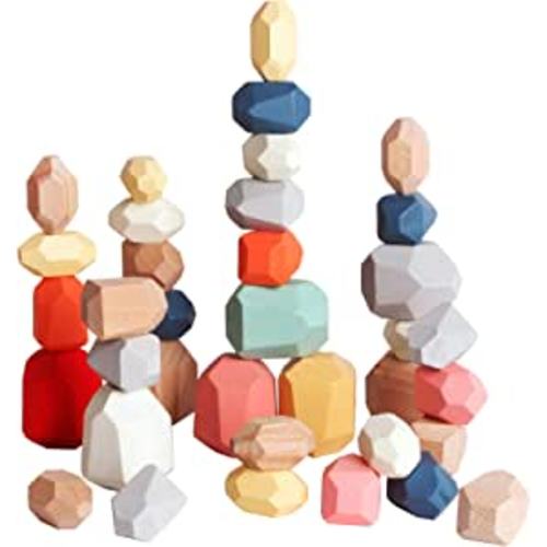 Amazon.com: BESTAMTOY 36 PCS Wooden Sorting Stacking Rocks Stones,Sensory Toddler Toys Learning Montessori Toys, Building Blocks Game for Kids 2 3 4 5 6 Years Boy and Girl Birthday Gifts for Kids : BESTAMTOY: Toys & Games