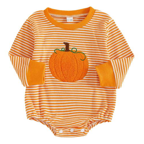 THJRPQJFD Newborn Halloween Onesie Pumpkin Baby Outfit Fall Outfit Baby Boy Newborn Going Home Outfit Girl Baby Girl Clothes Vintage Baby Clothes, Yellow 0-3 Months