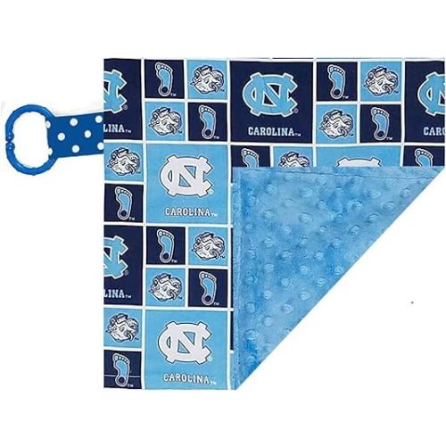 North Carolina UNC Tar Heels Licensed 10" x 10" Baby Crinkle Minky Lovey