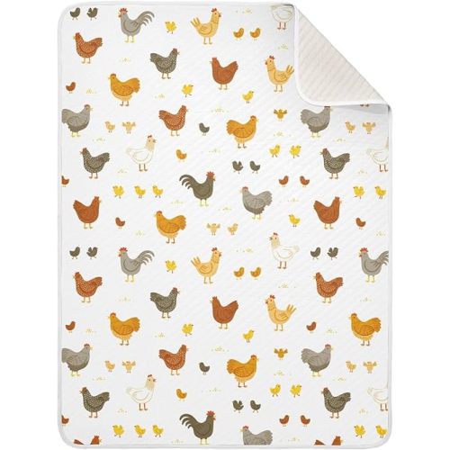 Chickens and Chicks Baby Swaddle Blanket for Boys and Girls, Muslin Baby Receiving Swaddle Blanket, Soft Cotton Nursery Swaddling Blankets for Newborn Toddler Infant