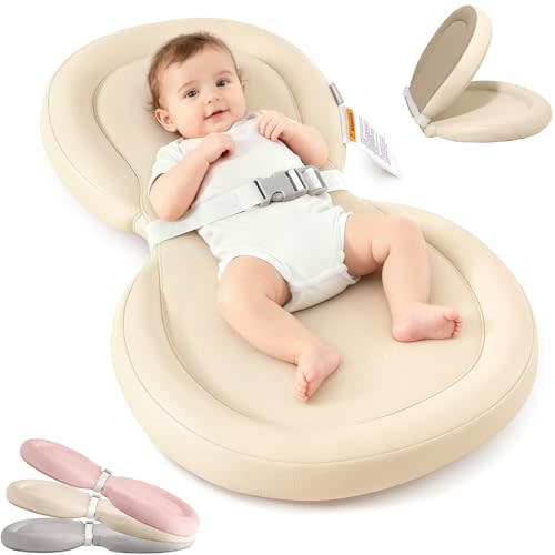 Mamatepe Waterproof Baby Changing Pad, Non-Slip Foldable with Safety Belt for Dresser Changing Table  Easy Wipe PU Cushion 30"x19", Yellow