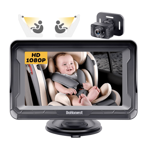 DoHonest Baby Car Camera HD 1080P - Rear-Facing Car Baby Monitor with Night Vision, Adjustable View Angle, Easy Setup, Anti-Glare Display, Safety for Kids & Infants