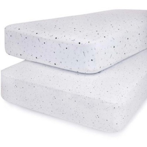 Ely's & Co. Baby Fitted Crib Sheet 100%  Combed Jersey Cotton 2 Packs Gender Neutral