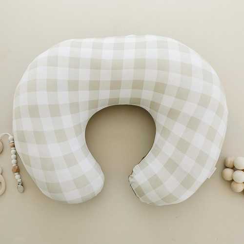 Nurse pillow cover breastfeeding Pillow Cover for Baby Boys and Girls baby shower gift  Neutral Baby Support Pillow U Shaped Pillow Gingham