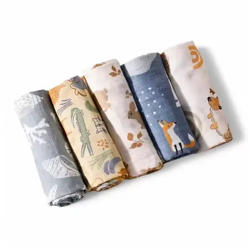5-Pack Cotton Burp Cloth for Baby - Kidzly