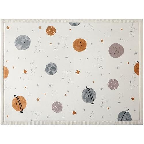 Hakuna Matte CloudSoft Baby Play Mat for Floor 60" x 80" Planets – Coral Velvet Memory Foam Rug for Crawling & Cozy Play – Non-Slip, Water-Resistant, Easy-CareTummy Time Mat, Playmat for Playpen