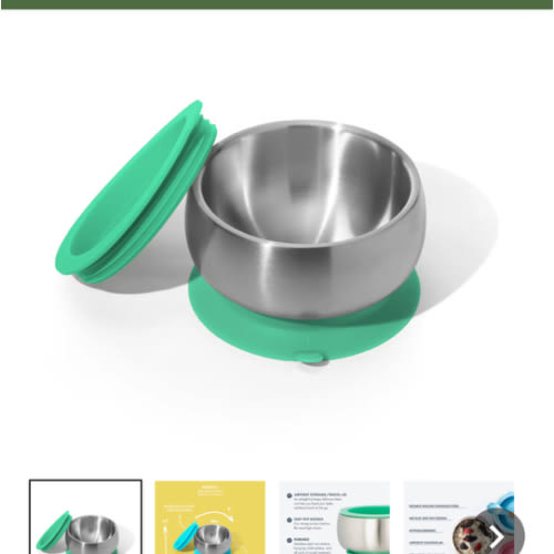 Avanchy | Stainless Steel Baby Bowls - BLW Suction Infant Feeding Bowl