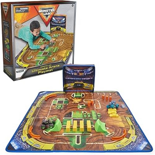 Monster Jam, Ultimate Arena Playmat & Storage with 2 Exclusive Monster Trucks, 1:64 Scale, 20 Accessories, Kids Toys for Boys and Girls Ages 4 and Up