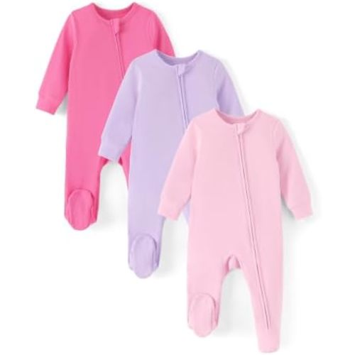 PATPAT Cotton Baby Footie Pajamas, Baby Sleepers for Boys & Girls