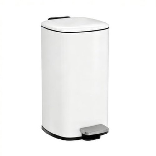 2.4 Gallon Stainless Steel Step Pedal Trash Can with Lid, Soft Close Garbage Bin with Removable Liner for Kitchen