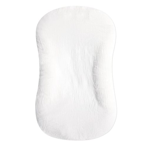 Muslin Baby Lounger Cover Soft Organic Cotton Slipcover Fits Newborn Lounger for Baby Boys and Girls (White)
