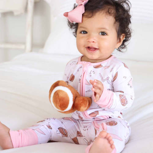 Tiny Touchdowns Convertible Zip Romper | Pink