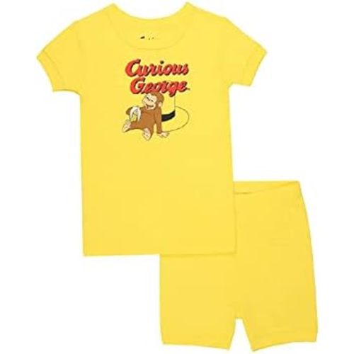 Curious George Girls' 2-Piece Snug-Fit Organic Cotton Pajamas Set