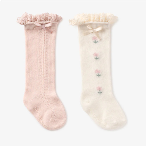 Floral Knee-high Non Slip Baby Socks 2 pack – Elegant Baby