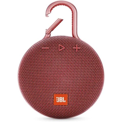 JBL Clip 3, Fiesta Red - Waterproof, Durable & Portable Bluetooth Speaker - Up to 10 Hours of Play - Includes Noise-Cancelling Speakerphone & Wireless Streaming