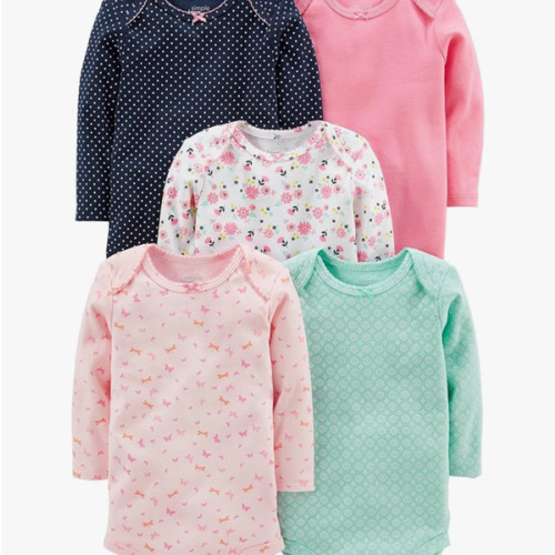 Simple Joys by Carter's baby-girls 5-pack Long-sleeve Bodysuit 0-3