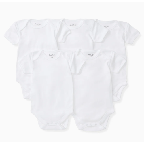Bee Essentials Organic Short Sleeve Baby Bodysuit 5 Pack
