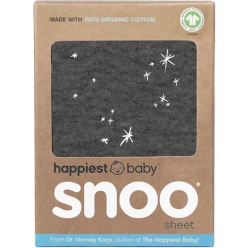 Happiest Baby SNOO Bassinet Fitted Sheet - 100% Organic Cotton Nursery Bedding - Fits SNOO Sleeper Crib Mattress (Charcoal Galaxy)
