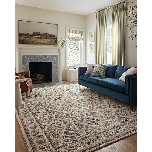 Loloi Rifle Paper Co. Laurel Collection LAU-04 Cream/Multi 2'-8" x 8' Runner Rug