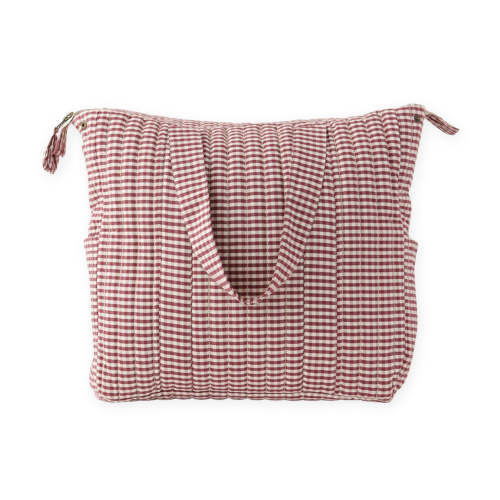 Gingham Convertible Diaper Bag - Mulberry