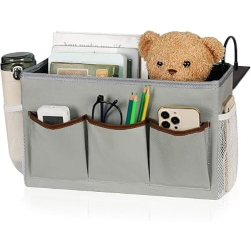 Bedside Caddy, Bedside Storage Bag Hanging Organizer for Bunk Dorm Bed Rail