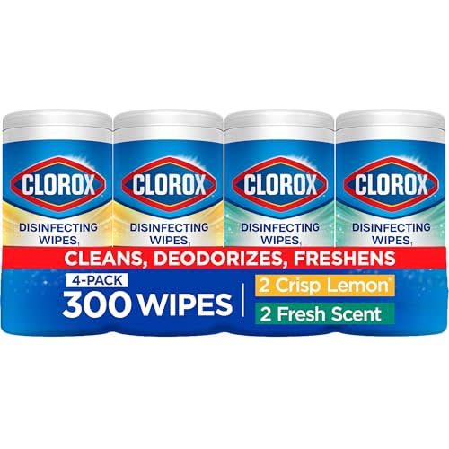 Clorox Disinfecting Cleaning Wipes Variety Pack, 75 Count Each, Pack of 4 (Package May Vary)