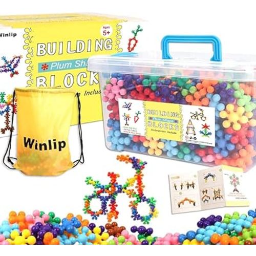 330 pcs Building Blocks, Educational Building Toys Stem Toys Building Discs Sets Interlocking Solid Plastic for Preschool Toddlers Girls and Boys by Winlip
