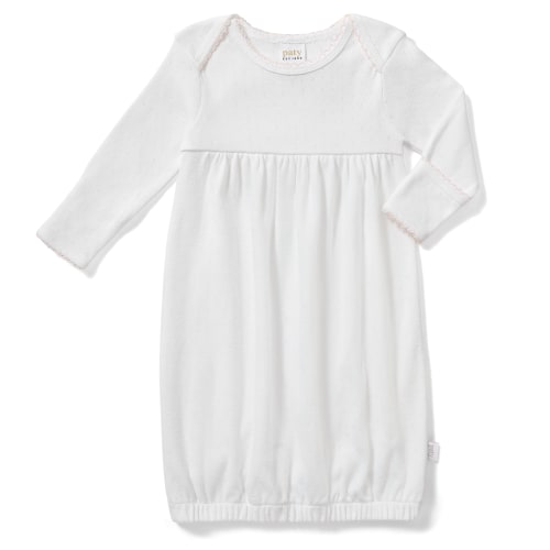 Paty Organic Cotton Pointelle Gown with Overlap Shoulder