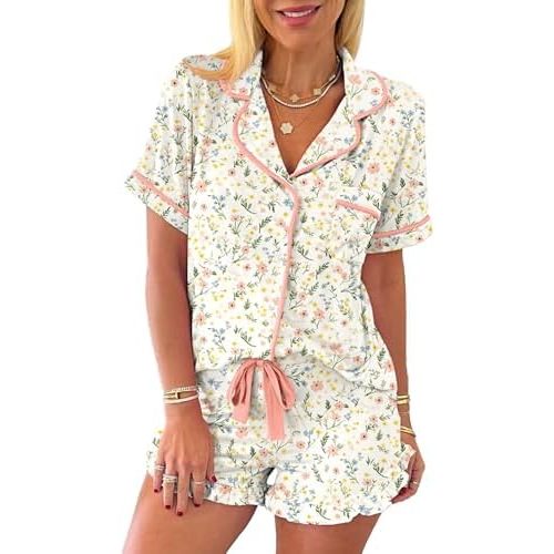 KevaMolly Women Novelty Knotted Candy Cane Christmas Pajama Set