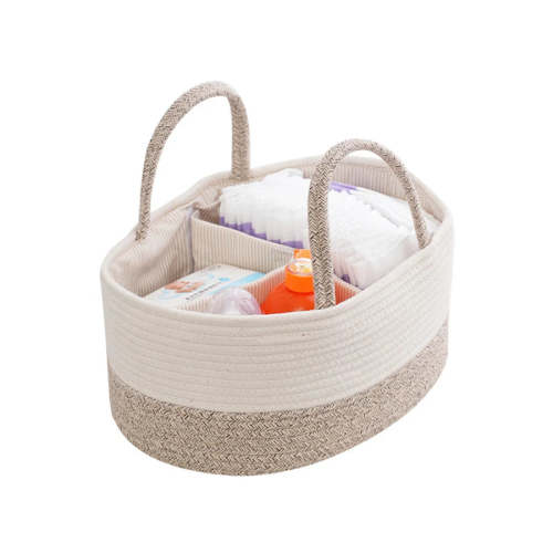 Cotton Rope Diaper Caddy Storage Basket