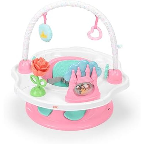Bright Starts Disney Princess SuperSeat, Fun Baby Seat for Sitting Up, Playtime, and Meals, Ages 4 Months to 4 Years, Pink