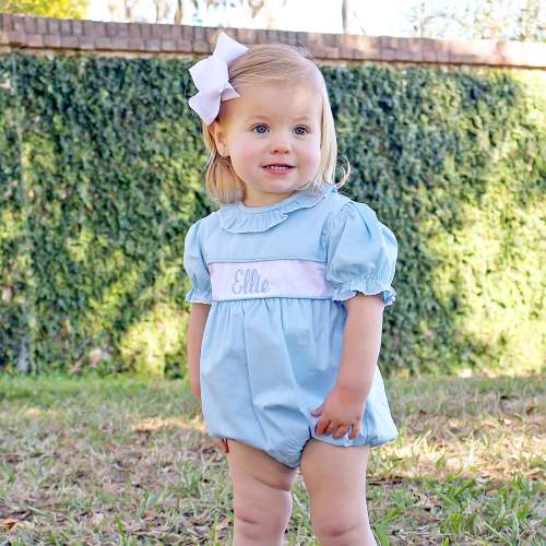 Light Blue Ruffle Collared Bubble
