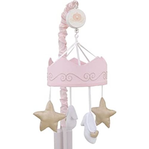Disney Princess Enchanting Dreams Pink and Gold Crown, Stars, and Slipper Musical Mobile