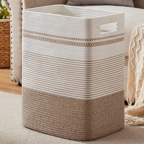 SIXDOVE 80L Large Cotton Rope Laundry Basket for Bedroom & Laundry Room, Tall Clothes Hamper with Sturdy Handles, Neutral Storage Bin Capable of Holding Blankets and Toys