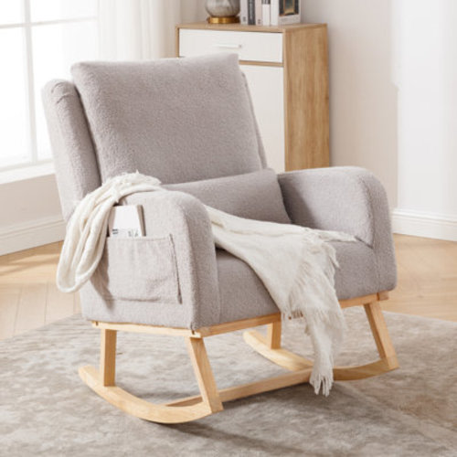 Ebern Designs Discover Our Rocking Chair with Plush Backrest and Supportive Lumbar Pillow – Perfect for Your Relaxation Corner & Reviews | Wayfair