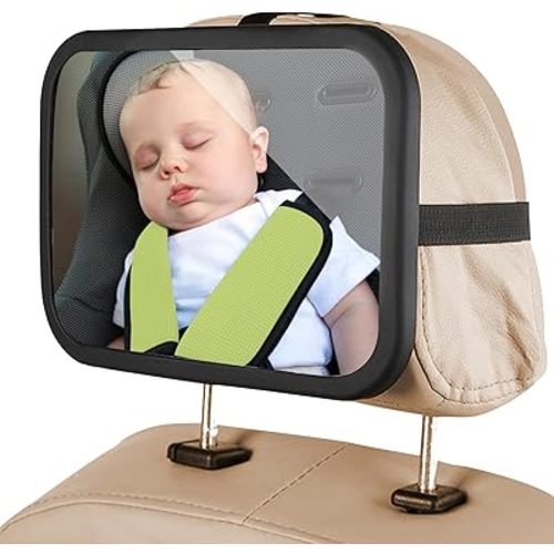 Car Seat Mirror for Rear-Facing Infant – Shatterproof, Adjustable, Wide Angle View, 360° Rotation – Secure and Safe Baby Car Mirror for Back Seat – Easy Installation