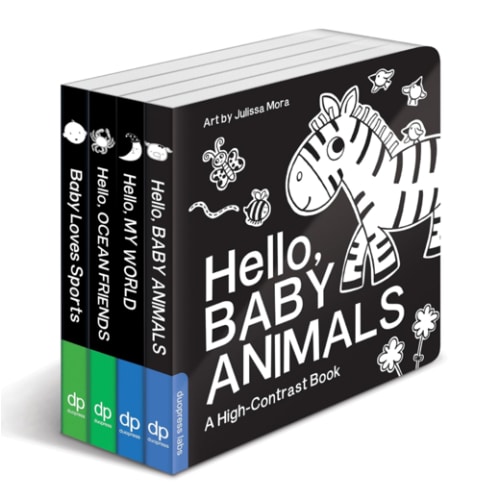High Contrast Baby Book Set: 4 Board Books for Newborns
