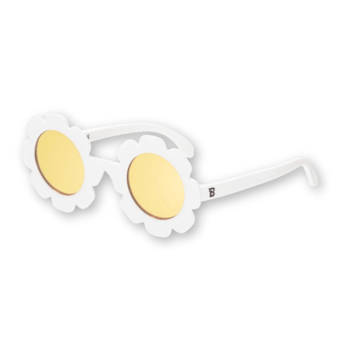 White Daisy Flower I Polarized Yellow Mirrored Lenses – Babiators Sunglasses