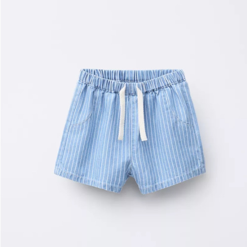 STRIPED DENIM BERMUDA SHORTS - Blue | ZARA United States