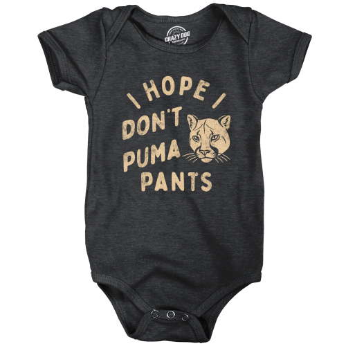 Crazy Dog T-Shirts Funny Infant Bodysuit, 6 Months, Heather Black, Pooping Joke Romper Gift for Parents