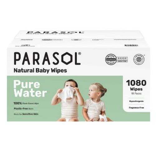 Parasol Natural 99% Pure Water Baby Wipes for Sensitive Skin - 18 Packs - 1080ct