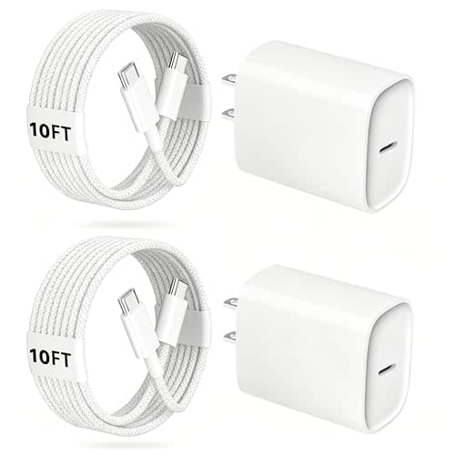 Phone 17 16 15 Pro Charger Fast Charging, 20W USB C Fast Charger Block with 10FT Long Type C Chargers Fast Charging Cable Cord for Phone 17/17 Pro/17 Pro Max/Air/16 Pro Max/16 Pro/15Pro-Braided