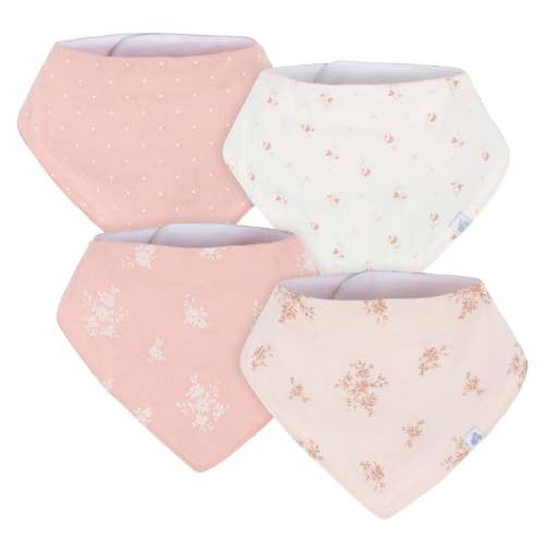 4-Pack Baby Girls Multi Pink Bandana Bibs