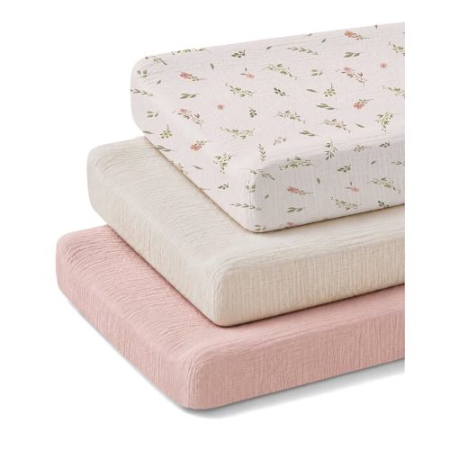 Changing Pad Covers 3 Pack, 32"x16" Muslin Baby Changing Table Pad Covers